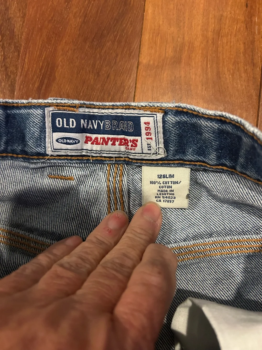 Old Navy Painters Cargo Jeans Boys Size 12 Slim Youth